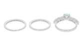 3 piece Set Sterling Silver Semi Mount Ring Setting Round RD 7X7 4X4m - Syzjewelry